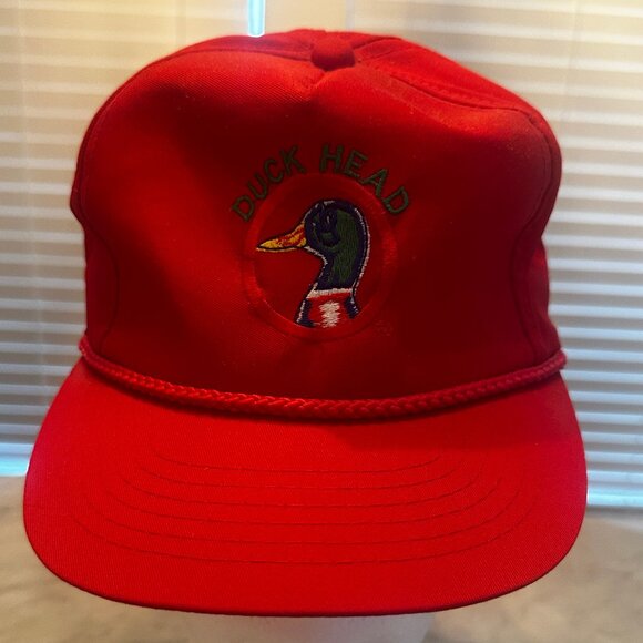 Vintage NEW RED Duck Head Cap/Hat Strapback Baseball Mallard One Size - Picture 2 of 16